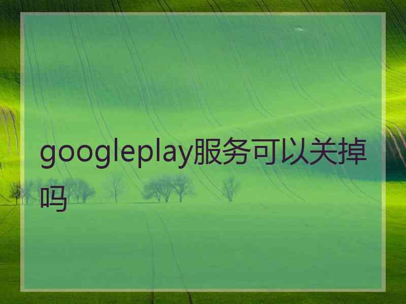 googleplay服务可以关掉吗