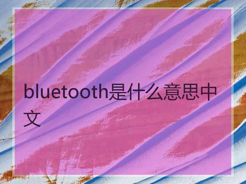 bluetooth是什么意思中文