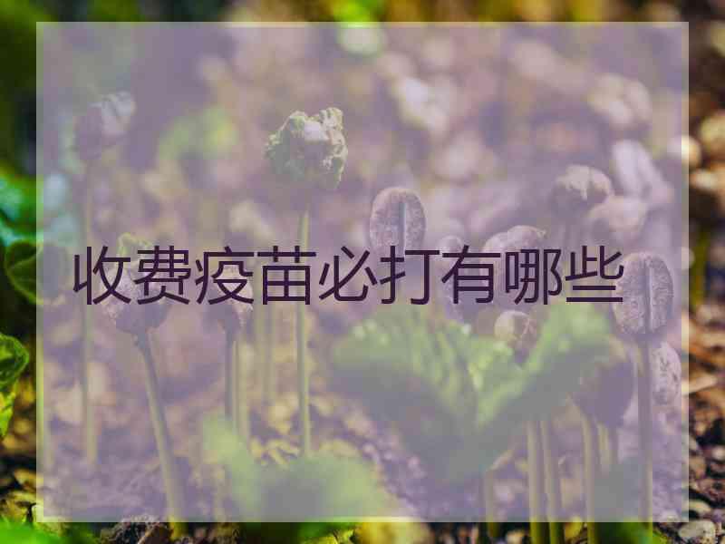 收费疫苗必打有哪些