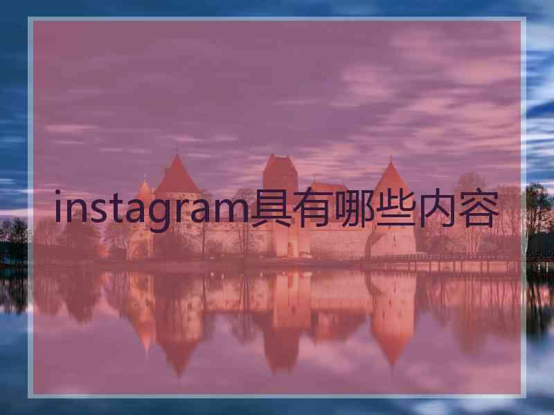 instagram具有哪些内容