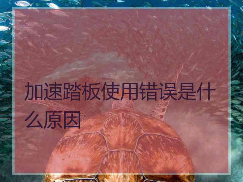 加速踏板使用错误是什么原因