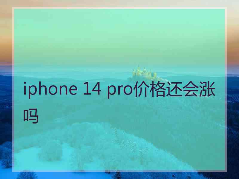 iphone 14 pro价格还会涨吗