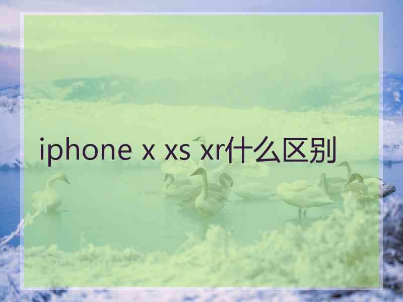 iphone x xs xr什么区别