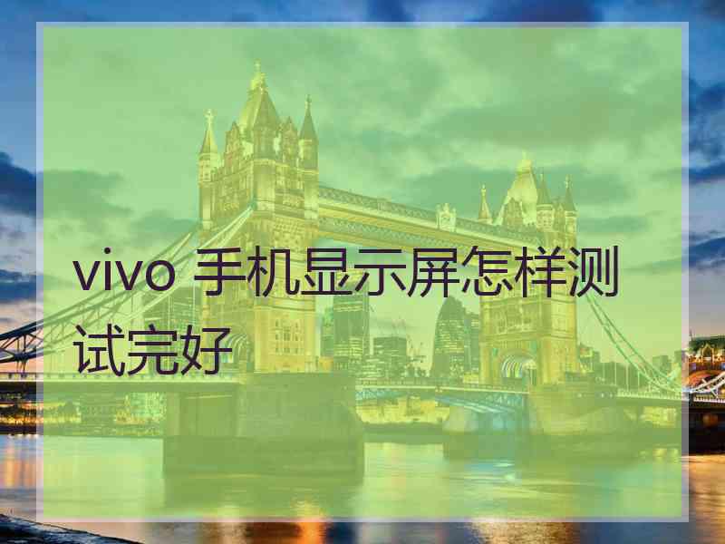 vivo 手机显示屏怎样测试完好