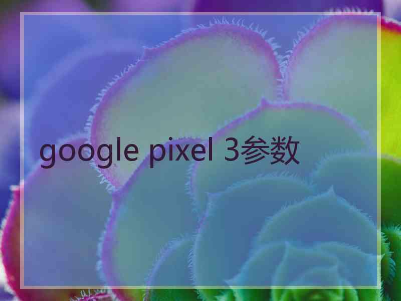 google pixel 3参数