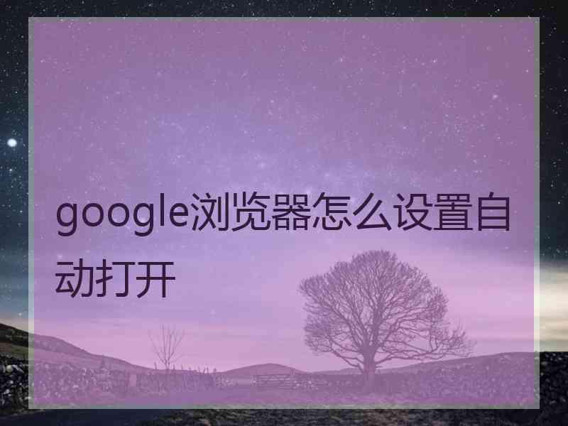 google浏览器怎么设置自动打开