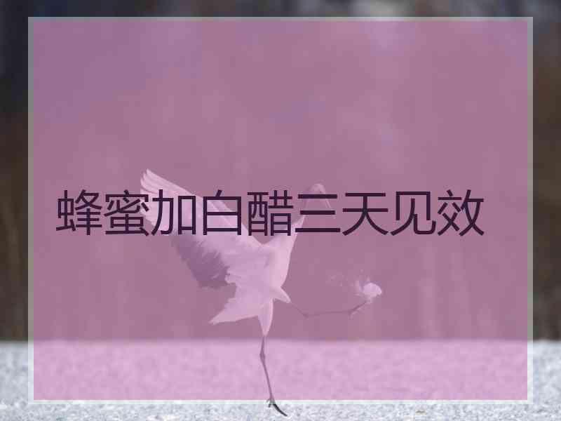 蜂蜜加白醋三天见效