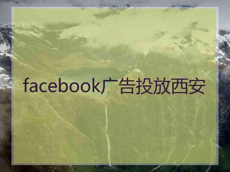 facebook广告投放西安