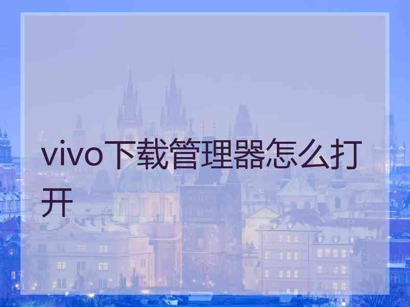 vivo下载管理器怎么打开