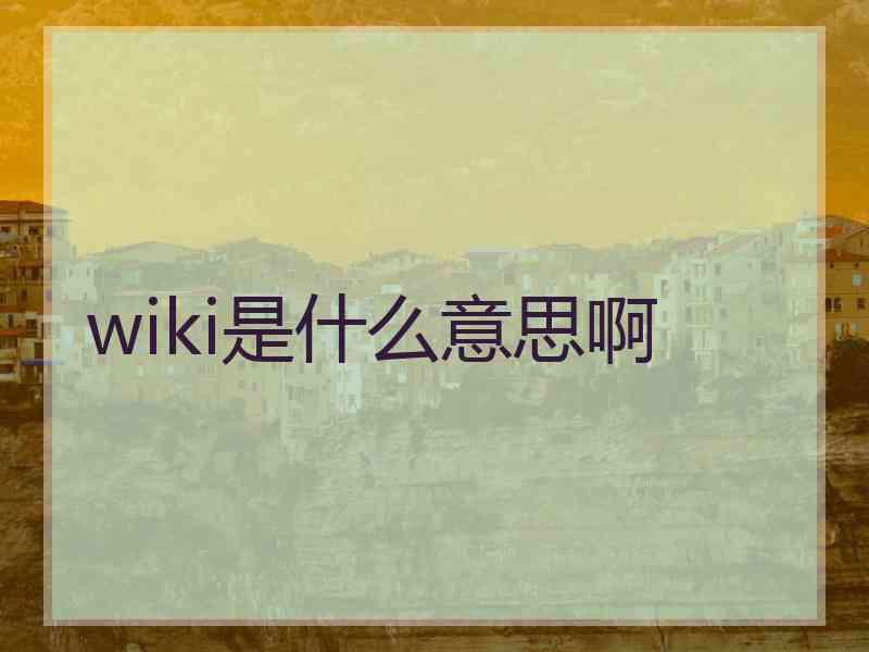 wiki是什么意思啊