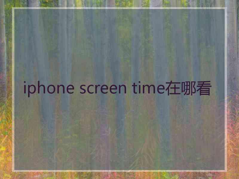 iphone screen time在哪看