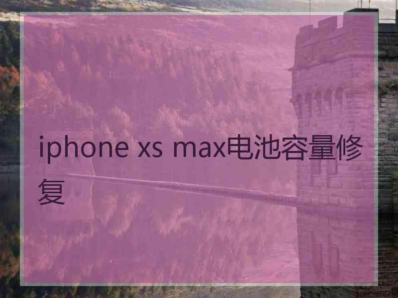 iphone xs max电池容量修复