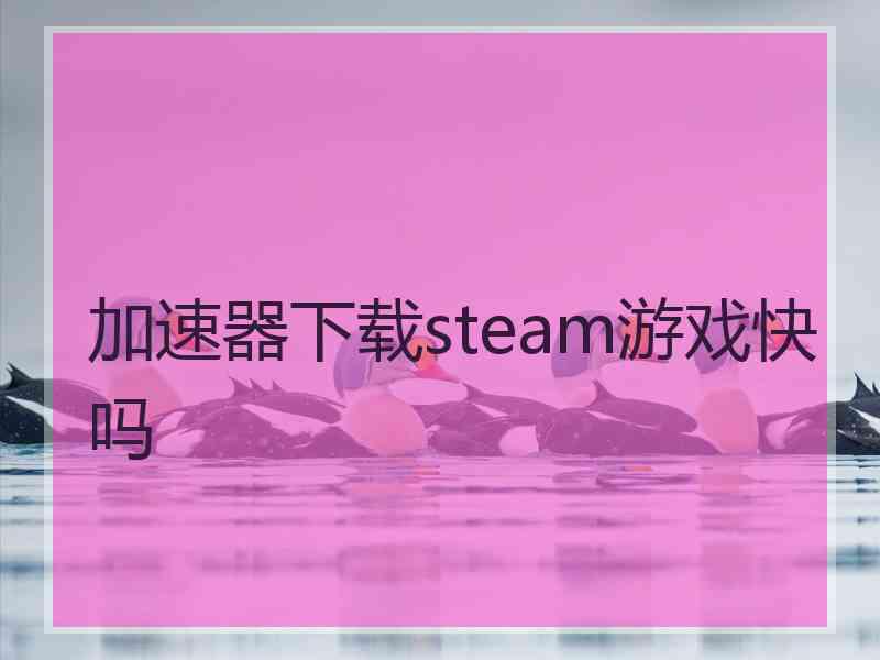 加速器下载steam游戏快吗