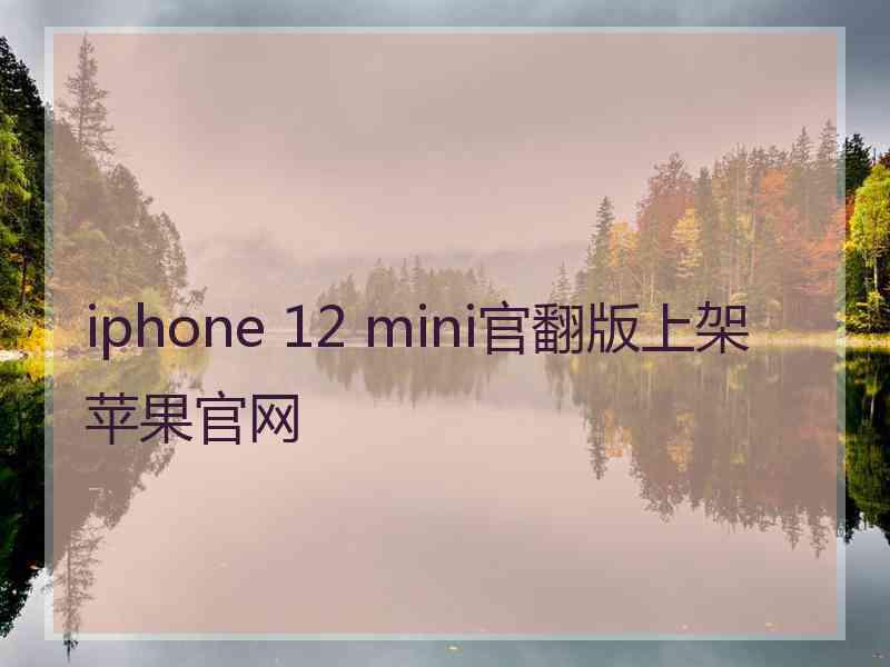 iphone 12 mini官翻版上架苹果官网