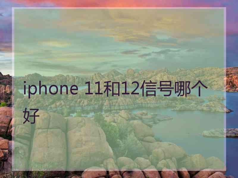 iphone 11和12信号哪个好