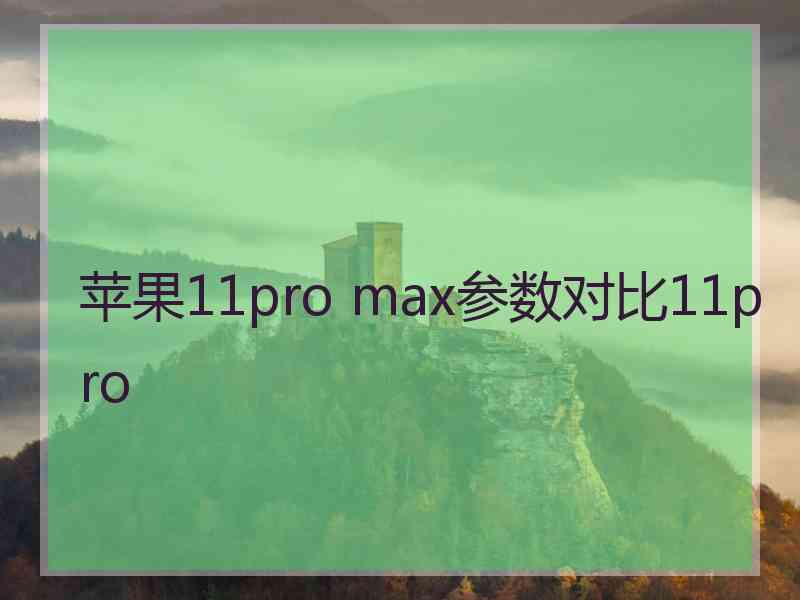 苹果11pro max参数对比11pro