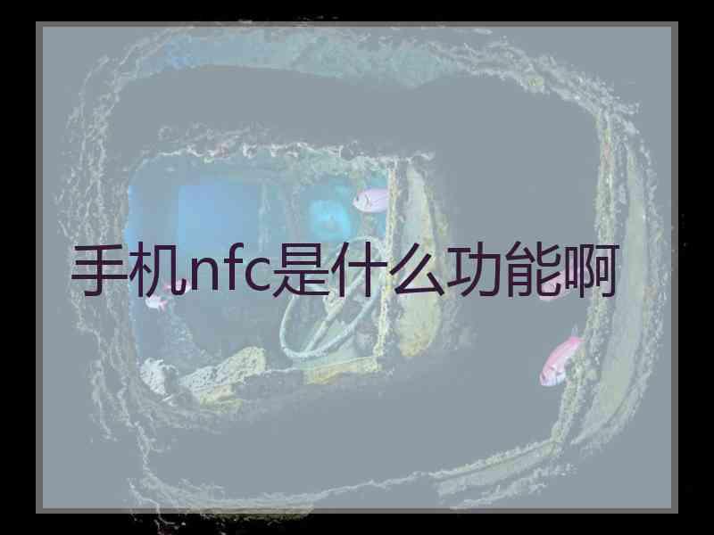 手机nfc是什么功能啊