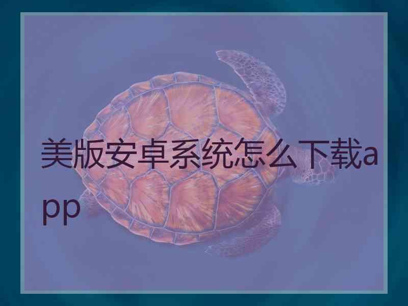 美版安卓系统怎么下载app