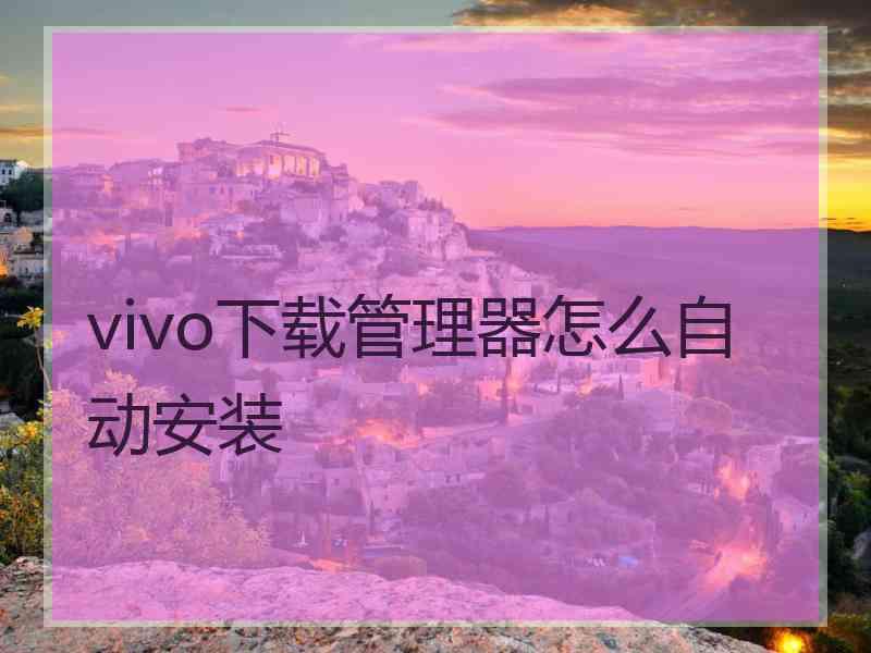 vivo下载管理器怎么自动安装