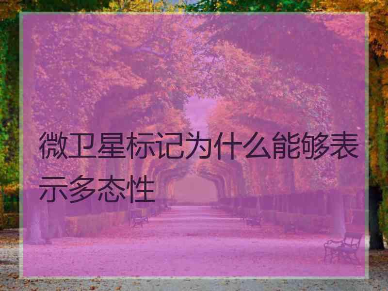 微卫星标记为什么能够表示多态性