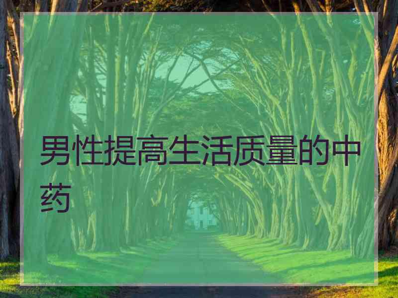 男性提高生活质量的中药