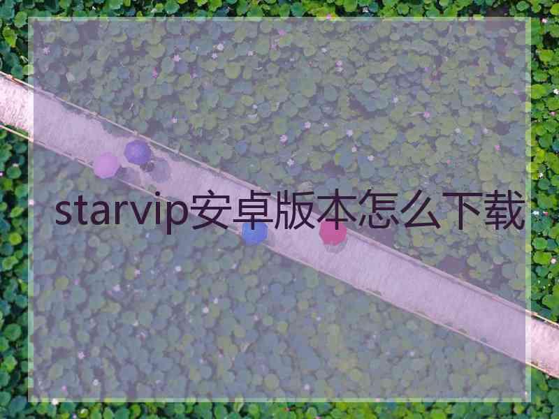 starvip安卓版本怎么下载