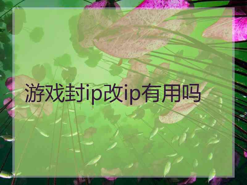 游戏封ip改ip有用吗