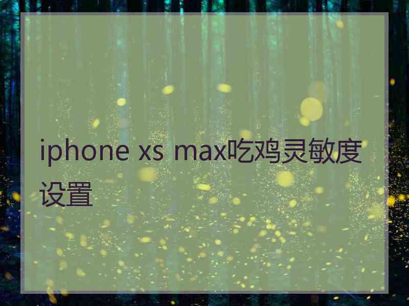 iphone xs max吃鸡灵敏度设置