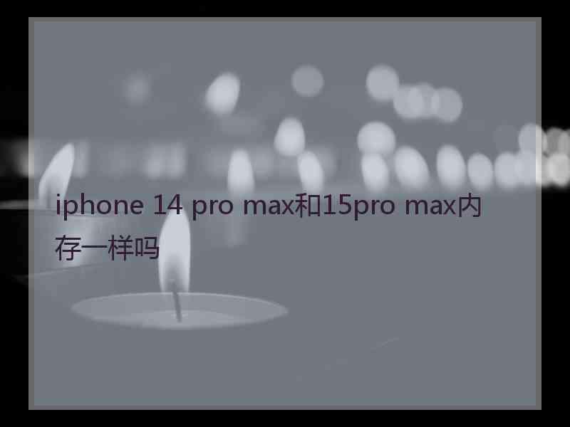 iphone 14 pro max和15pro max内存一样吗