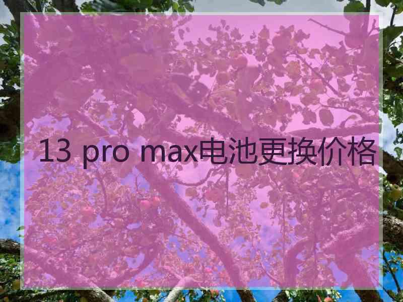 13 pro max电池更换价格