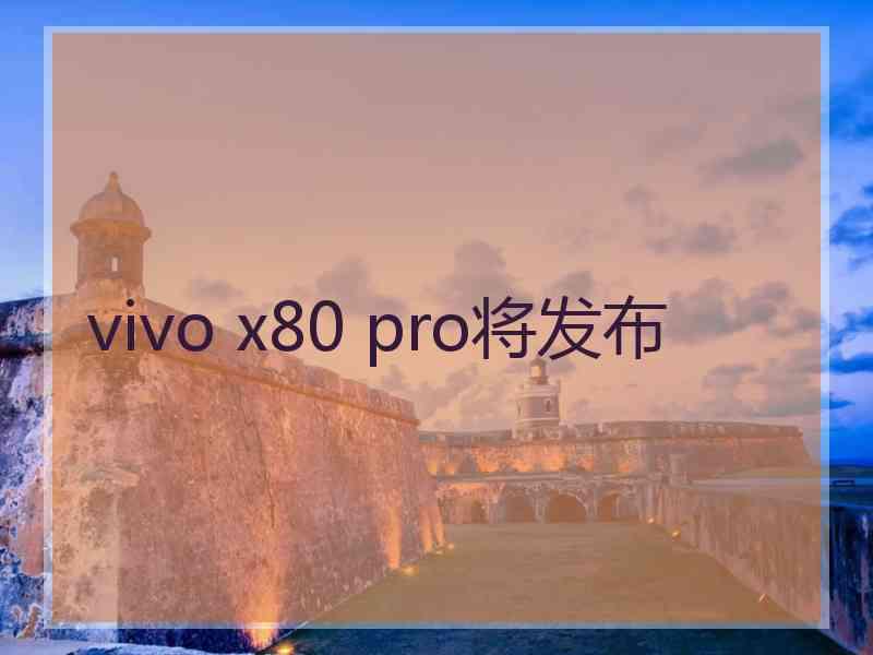 vivo x80 pro将发布