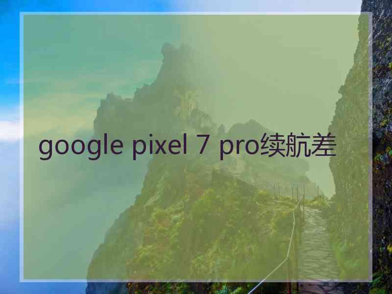 google pixel 7 pro续航差