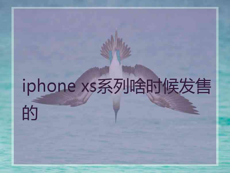 iphone xs系列啥时候发售的