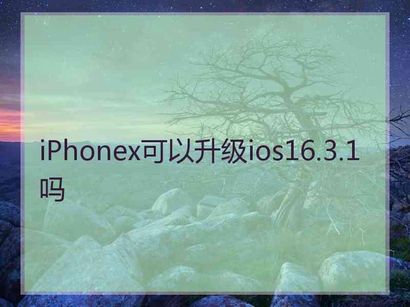 iPhonex可以升级ios16.3.1吗