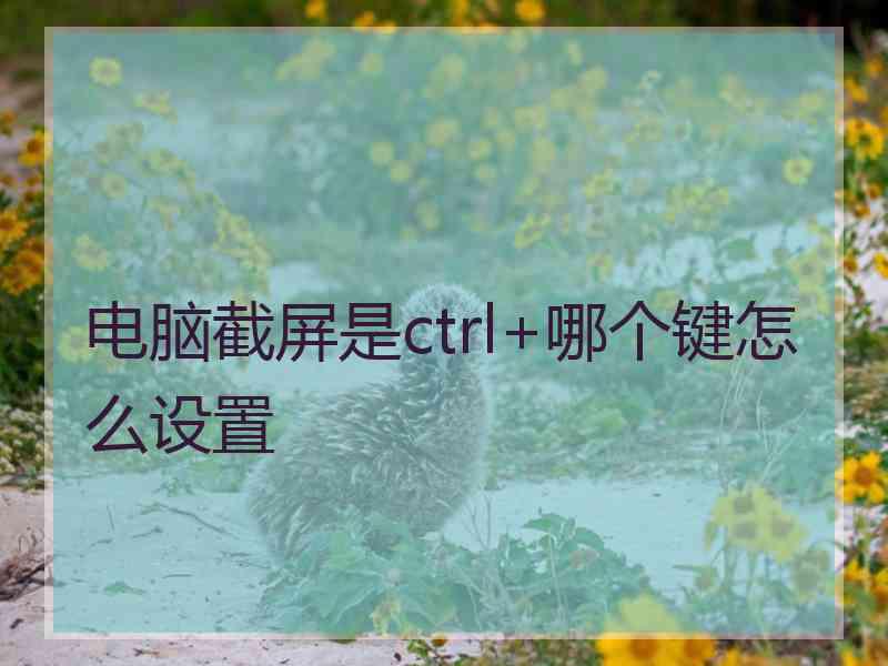 电脑截屏是ctrl+哪个键怎么设置