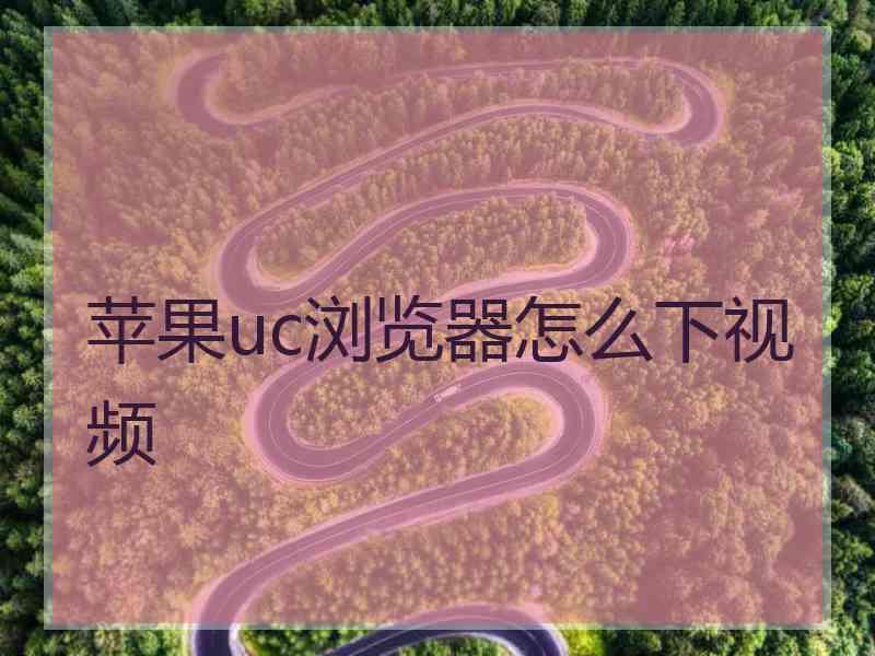 苹果uc浏览器怎么下视频