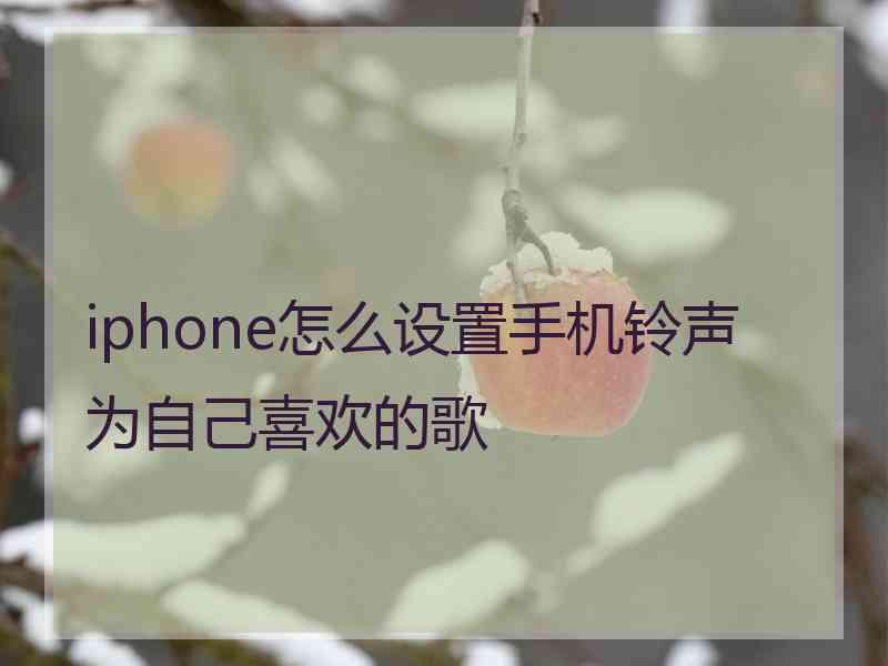 iphone怎么设置手机铃声为自己喜欢的歌