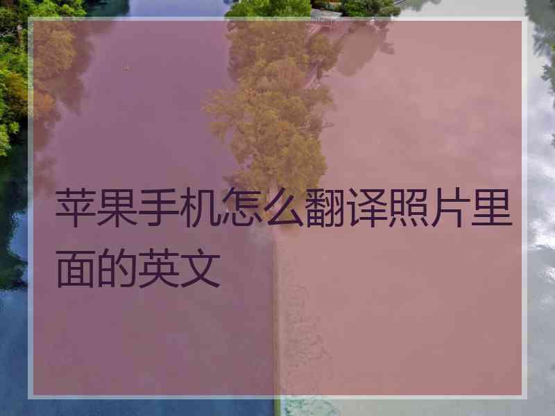 苹果手机怎么翻译照片里面的英文