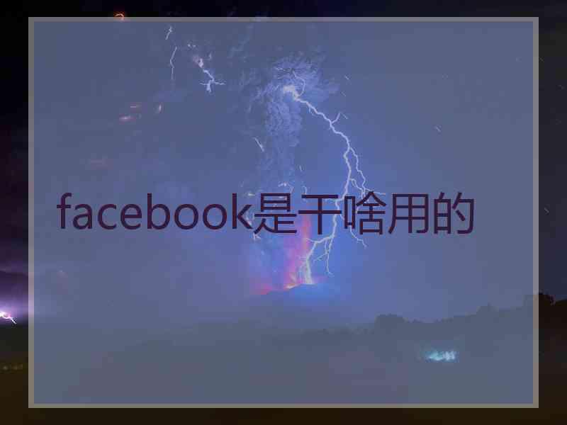 facebook是干啥用的