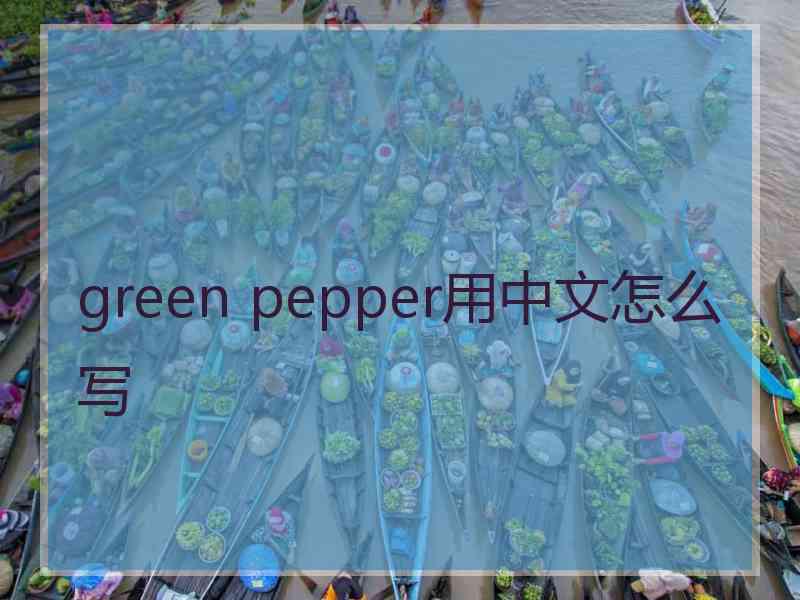 green pepper用中文怎么写