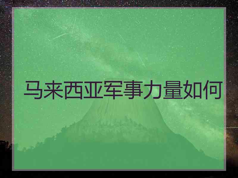 马来西亚军事力量如何