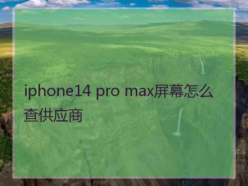 iphone14 pro max屏幕怎么查供应商