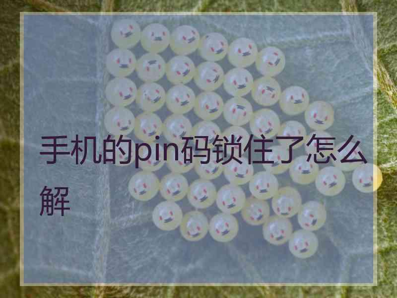 手机的pin码锁住了怎么解