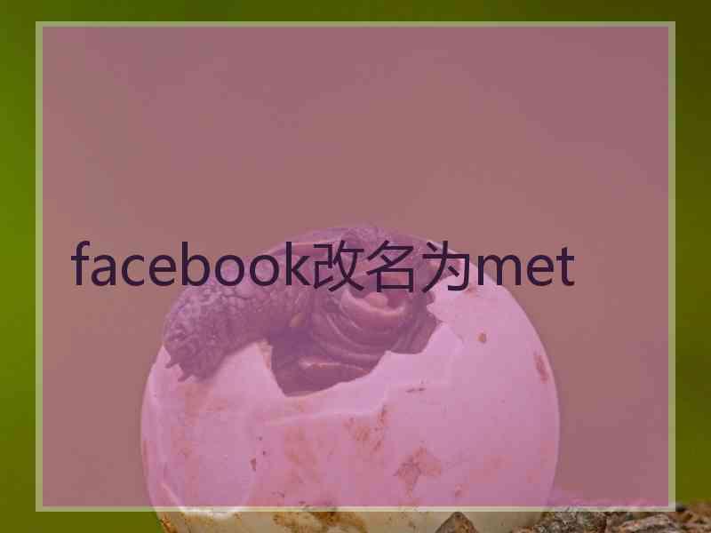 facebook改名为met