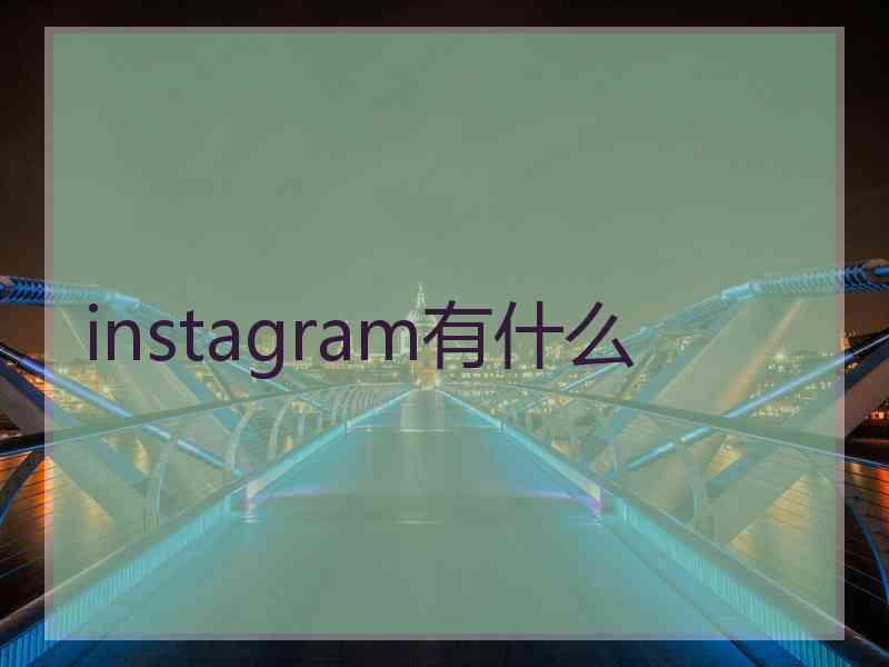 instagram有什么