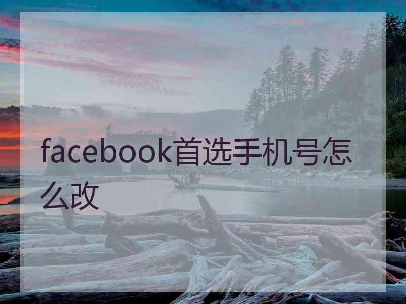 facebook首选手机号怎么改