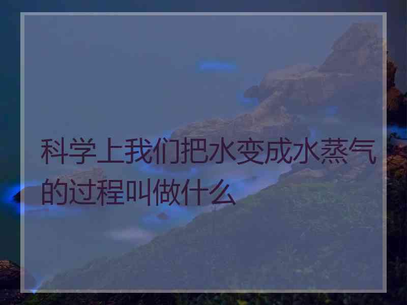 科学上我们把水变成水蒸气的过程叫做什么