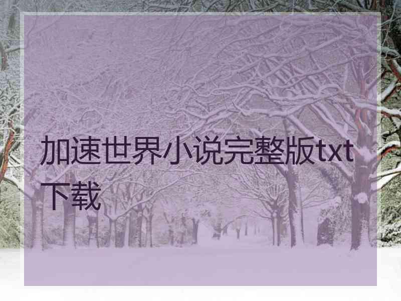 加速世界小说完整版txt下载