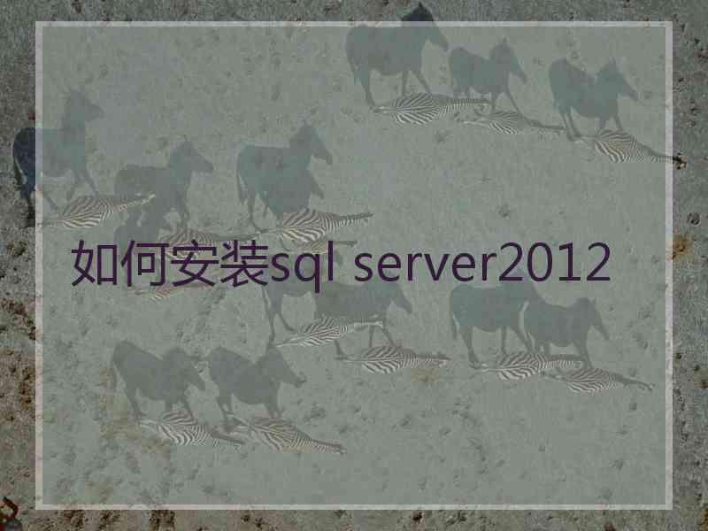 如何安装sql server2012