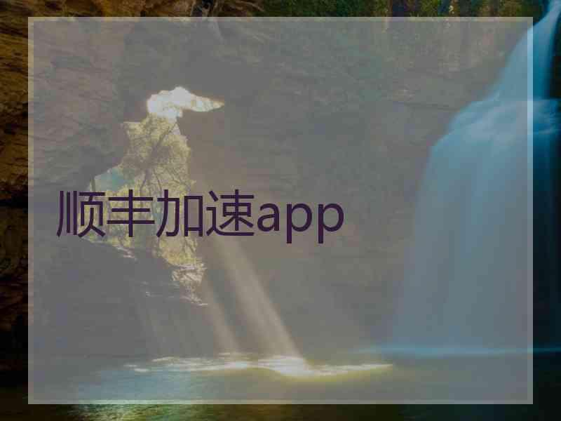 顺丰加速app